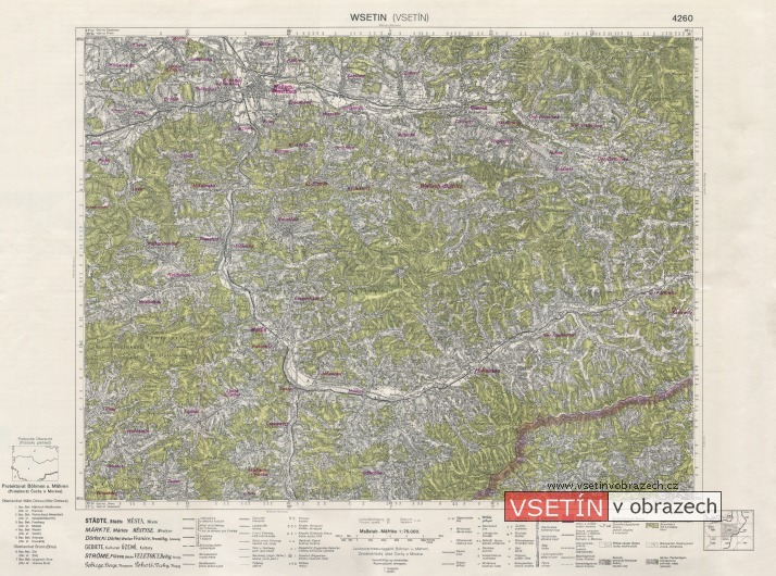 Mapa Vsetínského okresu